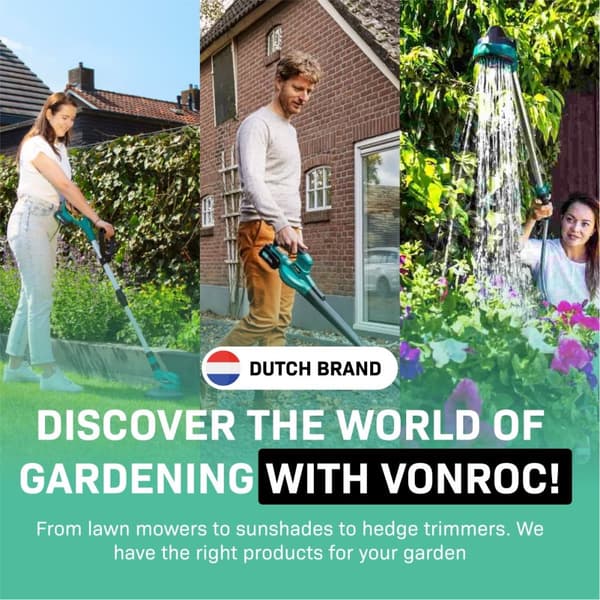 VONROC Lövblås 3300W | 3-in-1 - Blås – sug – strimla