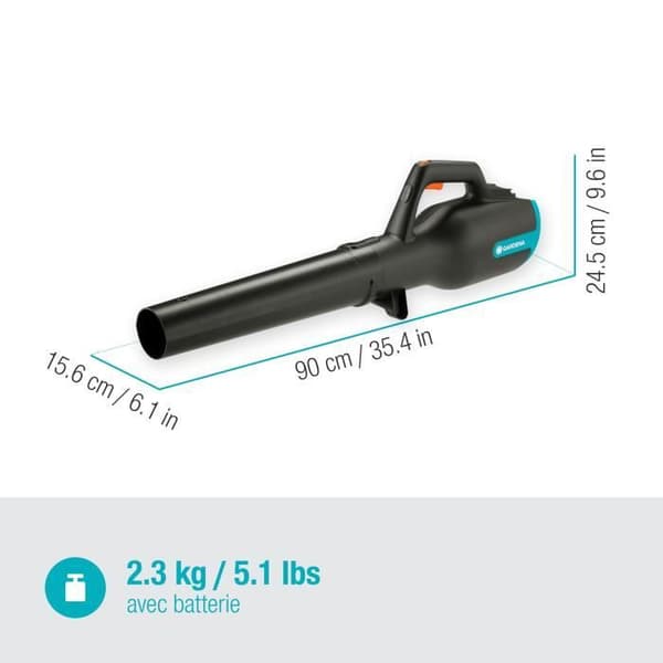 GARDENA batteribladblåsare - PowerJet 18V P4A - 18V (Levereras med batteri och laddare)