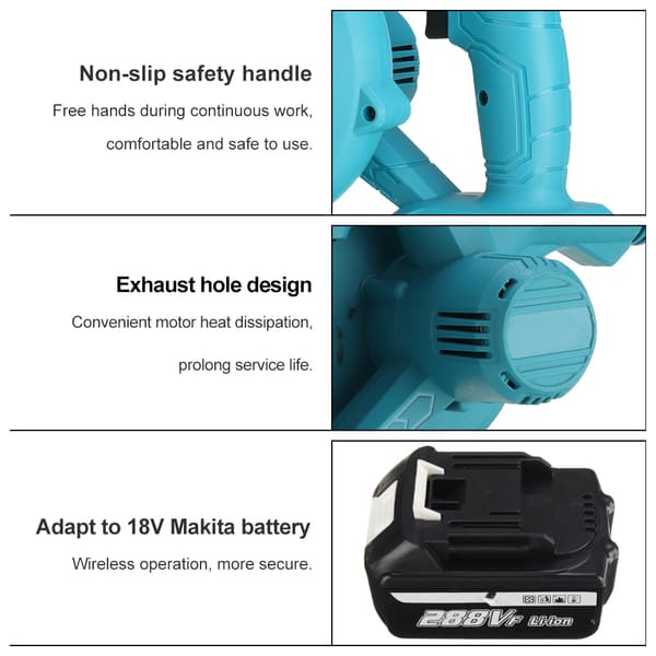 1500W 20000rpm 18V 2-in-1 sähköinen ilmapuhallin Puhallin-imu käsipuhalluskone pölynpuhdistukseen mit 1 paristot