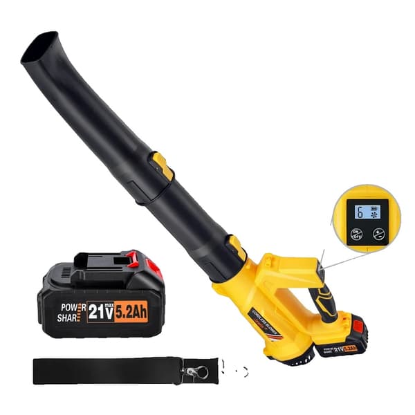 Batteri Blæser, 6-Trins Kontrol, 21V Kraftfuld Motor,Med batterioplader, EU