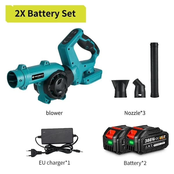 NEWBENY Elektrisk Blåsare, 2000W Effekt, 270° Rotationsjustering,2 batteri EU-kontakt