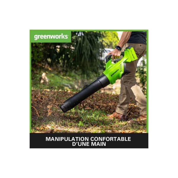 Greenworks GD40AB Trådlös Axial Bladblåsare, Hastighetsregulator, 210kmh, 15,6 m³min, Turbo-funktion