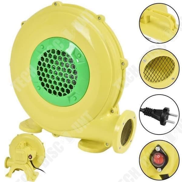 TD® elektrisk blåsare med 480W motorluftpump med fläkt för uppblåsbar slott och grillenhet Gul/multifunktion