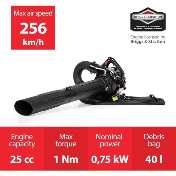 Trädgårdsdammsugare - NAX POWER PRODUCTS - 950V - Motor 25,4 cm3 - 0,75 kW - Påse 40L