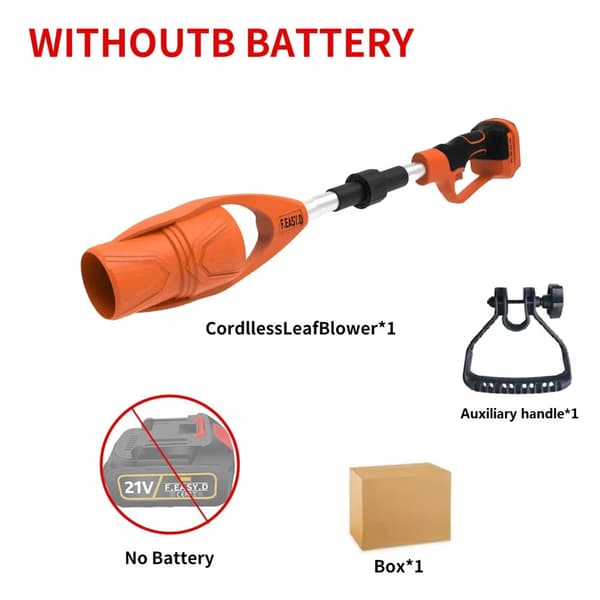 Fällbar Sladdlös Lövblåsare, 400W Effekt, 63m/s Vindhastighet,Orange ingen batteri