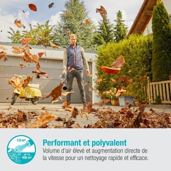 GARDENA batteribladblåsare - PowerJet 18V P4A - 18V (Levereras med batteri och laddare)