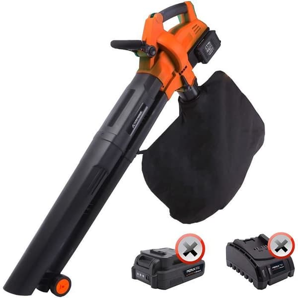 Yard Force Blåslampa för löv Dual med 20 V batteri, luftfart 200 km/h, med 45 l uppsamlingspåse.