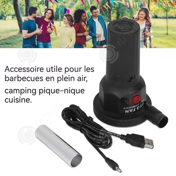 INN Souffleur mini elektrisk bärbar grillfläkt för utomhuspicknick hårtork