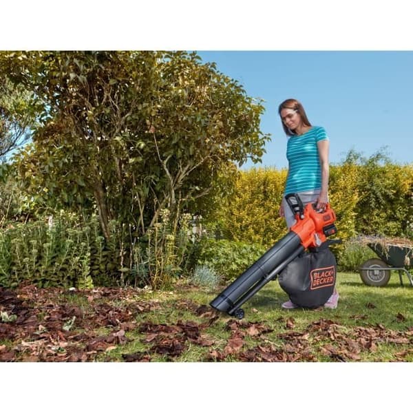BLACK+DECKER 36V Løvblæser-Støvsuger-Klimtmaskine - Med Batteri og Oplader - 45L Taske