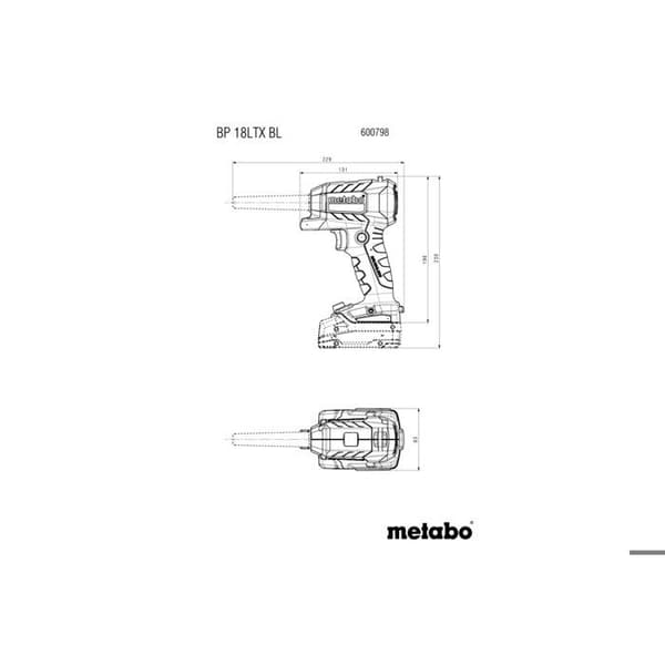 Batterilös lövblås BP 18 LTX BL - METABO - utan batteri och laddare - 600798850