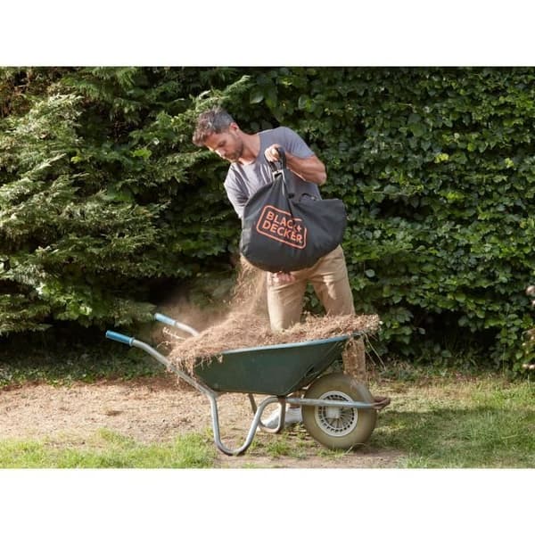 BLACK+DECKER 36V Puhallin-Imuri-Mulkkija - Akulla ja Laturilla - 45L Pyöröpussi