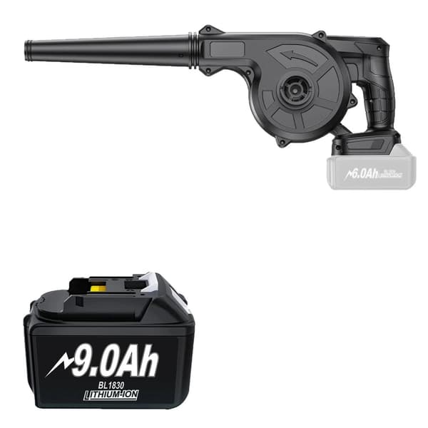 Trådløs Blæser til Blade, 6.0Ah eller 9.0Ah Batterimuligheder, 98 CFM Luftstrøm,1STK 9,0Ah