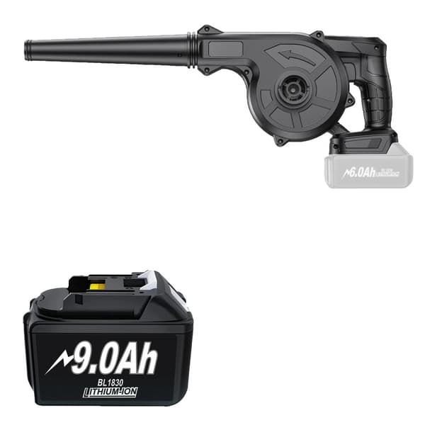 Trådløs Blæser til Blade, 6.0Ah eller 9.0Ah Batterimuligheder, 98 CFM Luftstrøm,1STK 9,0Ah