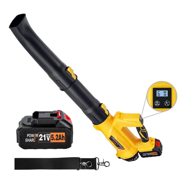 Batteri Blæser, 6-Trins Kontrol, 21V Kraftfuld Motor,Med batterioplader, EU