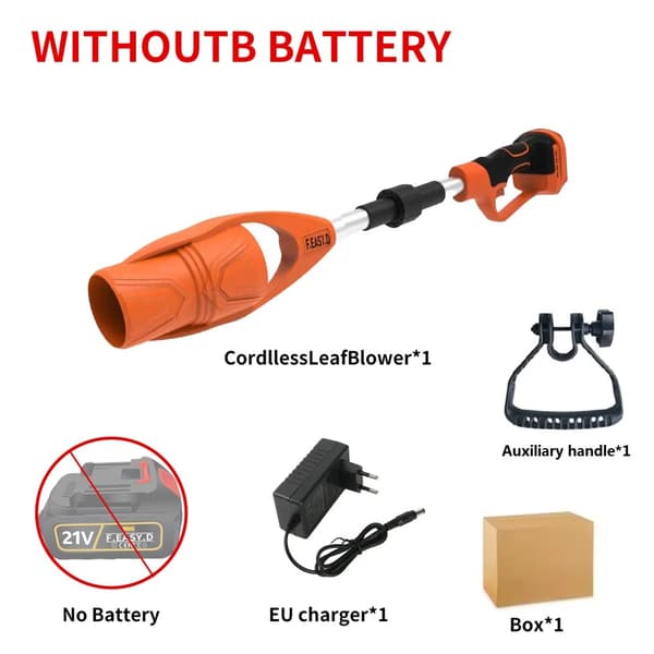 Trådløs Laubsuger, 21V Batteri Kompatibel, Letvægtsdesign,Orange