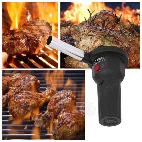 INN Souffleur 143x70x130mm elektrisk campingblåsare batteridrivna verktyg för att göra eld grillblåsare svart