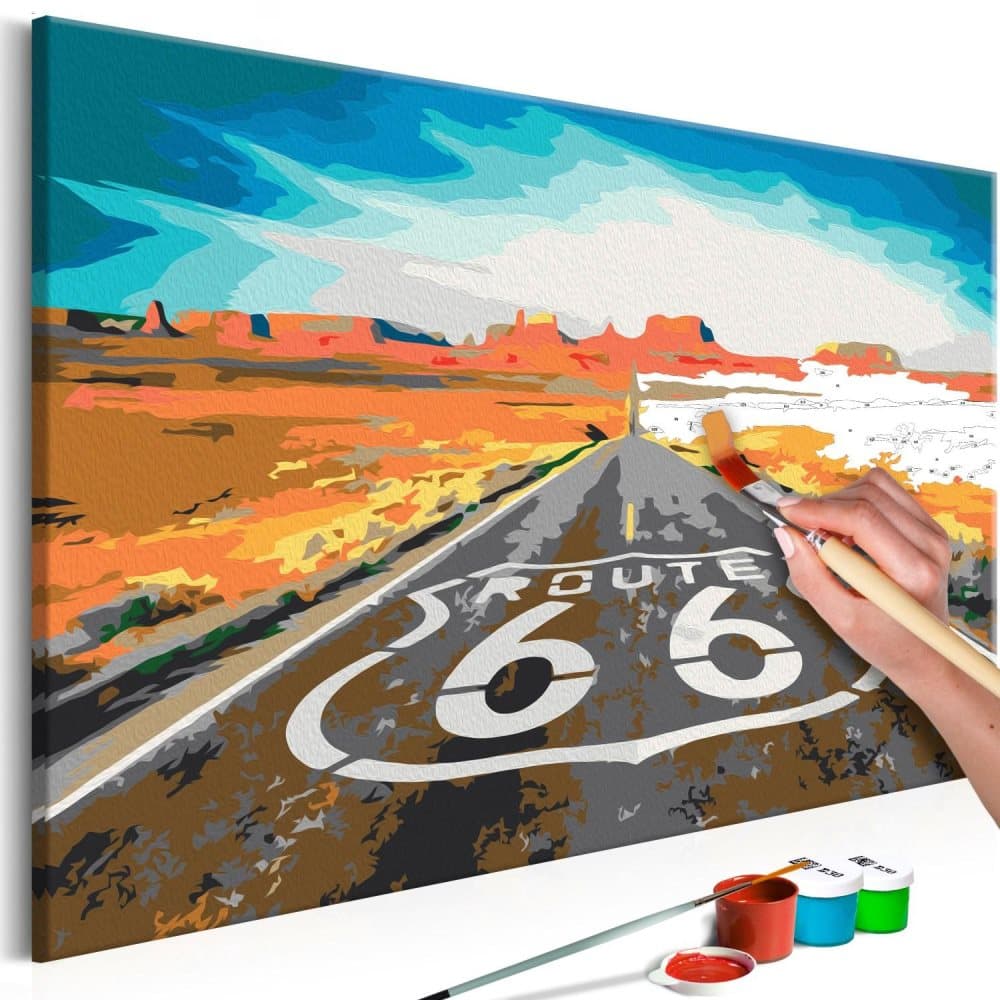 DIY lærred maleri - Route 66