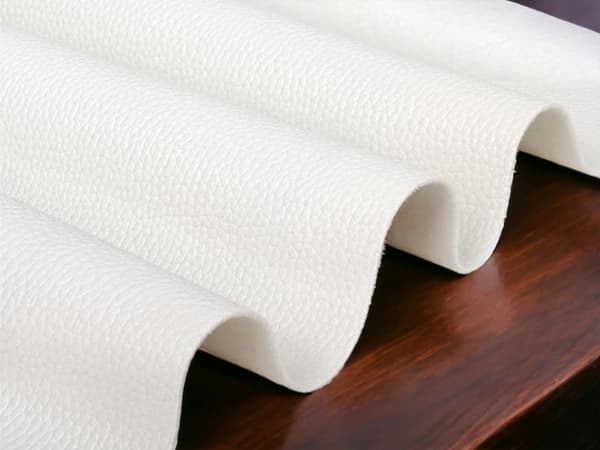 Hvidt bonded kunstlæder(Bonded Leather) 5-30m rulle  hvid