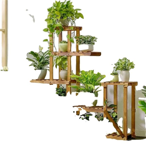 Træ Plantestativ, 6 Lag, Visning af Flere Planter