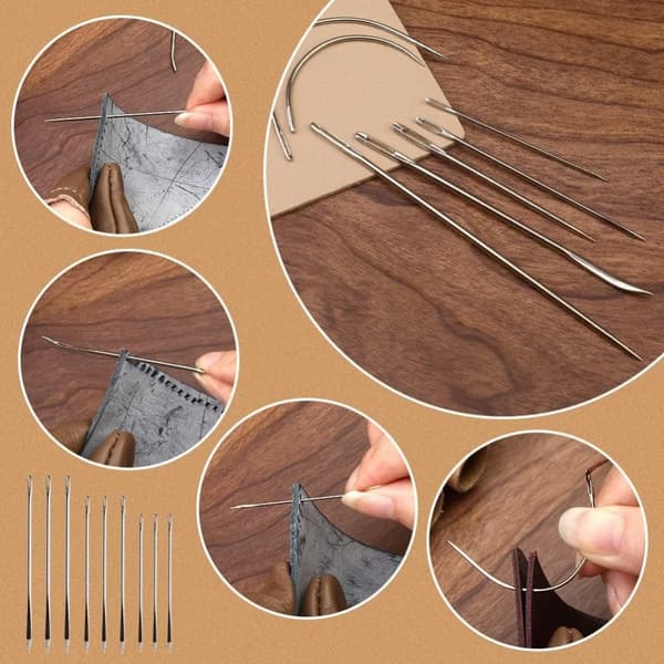 Lollanda Leather Tools 40-osainen, nahkainen askartelusarja, nahkatyökalusarja / käsityökalut nahalle – vahalanka, naskali, tee-se-itse, ompelu