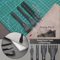 Pikkukuva 4 / 7: Lollanda Leather Tools 40-osainen, nahkainen askartelusarja, nahkatyökalusarja / käsityökalut nahalle – vahalanka, naskali, tee-se-itse, ompelu