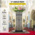 Miniatyrbild 2 av 9: 47-tums transparent podium i förtjockad akryl med läsyta och förvaringshylla, klassiskt och elegant, lätt att installera, bred applikation