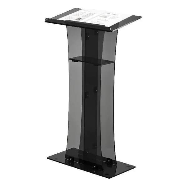 47-tums transparent podium i förtjockad akryl med läsyta och förvaringshylla, klassiskt och elegant, lätt att installera, bred applikation