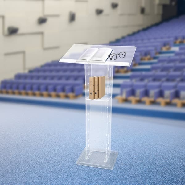 Acryl Podium Stativ, Elegant Gennemsigtig Design, Letvægts og Holdbart, Praktisk Opbevaring