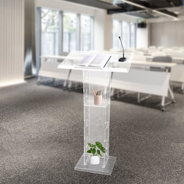 Acryl Podium Stativ, Elegant Gennemsigtig Design, Letvægts og Holdbart, Praktisk Opbevaring