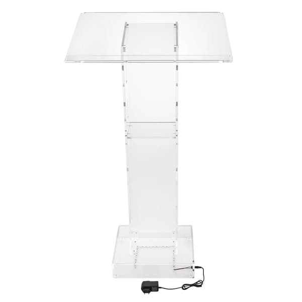 Klar akrylpodium, blå LED-lampa, modern design,transparent