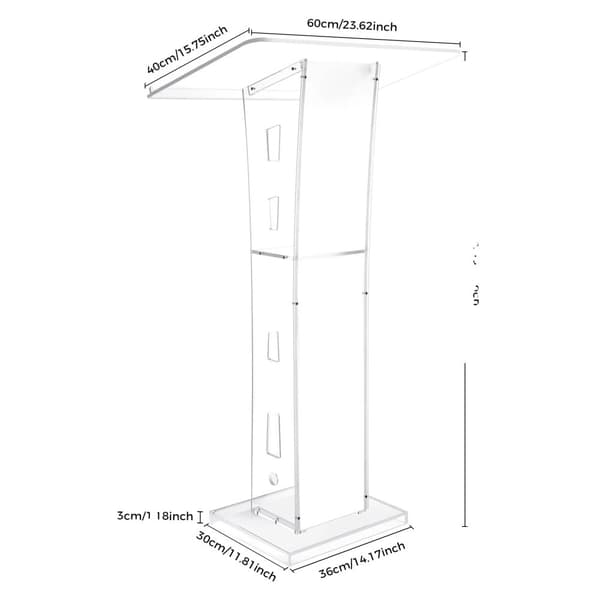 Podium, akrylmateriale, nem montering,Gennemsigtig