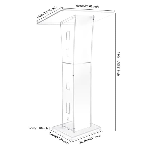 Podium, Akryl Konstruktion, Robust Design,Gennemsigtig