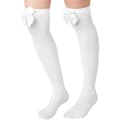 Miniatyrbild 1 av 3: Overknee-strumpor med vit rosett - vit