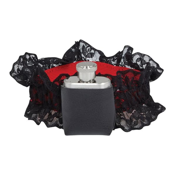 Bristol Novelty Unisex vuxna strumpeband med höftflaska Black/Silver One Size