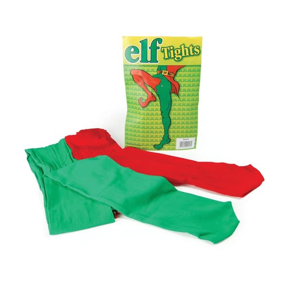 Bristol Novelty Unisex Adults Elf Tights Red/Green One Size