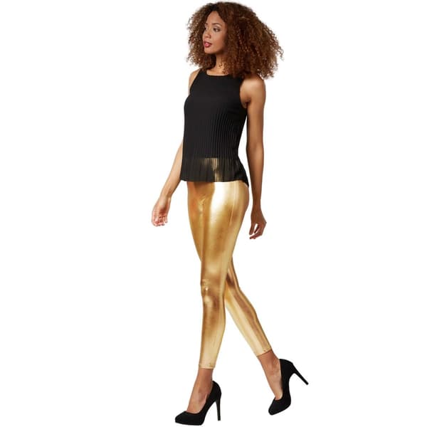 Metallic-leggings guld
