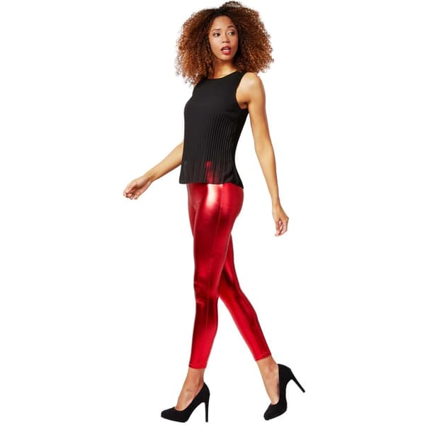 Metallic-leggings röd