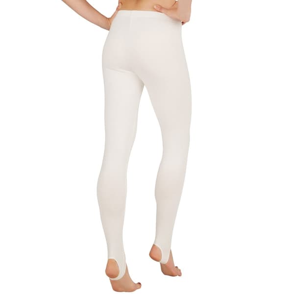 Leggings med fodstrop hvid
