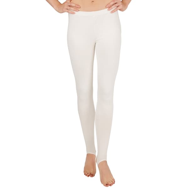 Leggings med fodstrop hvid