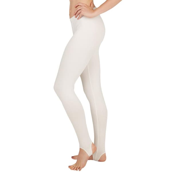 Leggings med fodstrop hvid