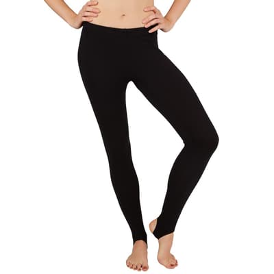 Leggings med fodstrop sort