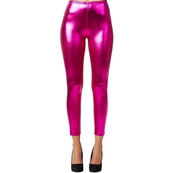 Metallic-Leggings Lyserød M