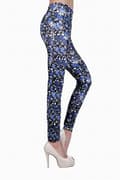 Miniatyrbild 3 av 3: Svarta Leggings med blå rosor