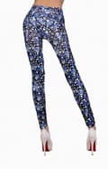 Miniatyrbild 2 av 3: Svarta Leggings med blå rosor