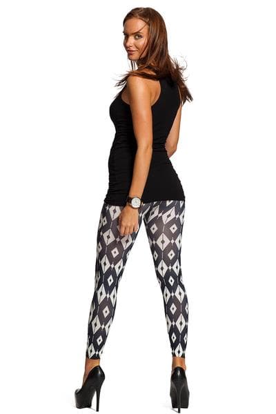 Leggings med diamantmönster