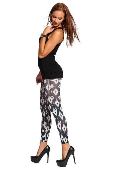 Leggings med diamantmönster