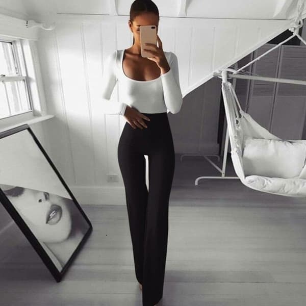 Leggings med vida ben nertill