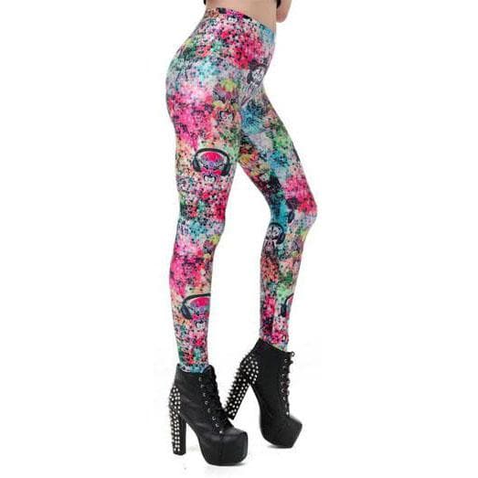 Färgglada Leggings med Masker