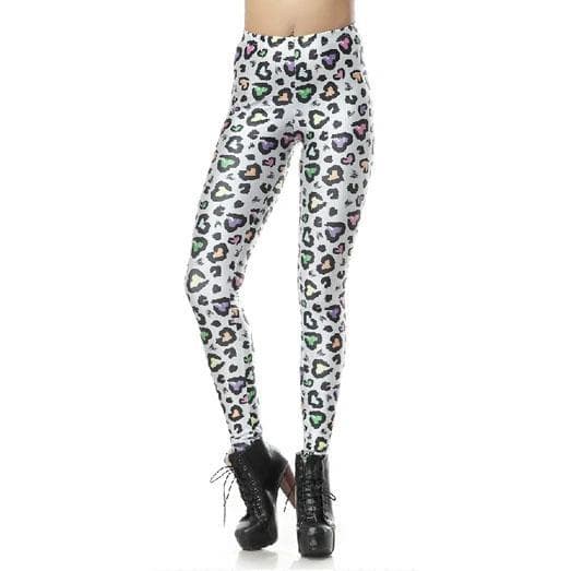 Vilda Leopard Hjärtan Leggings multifärg S