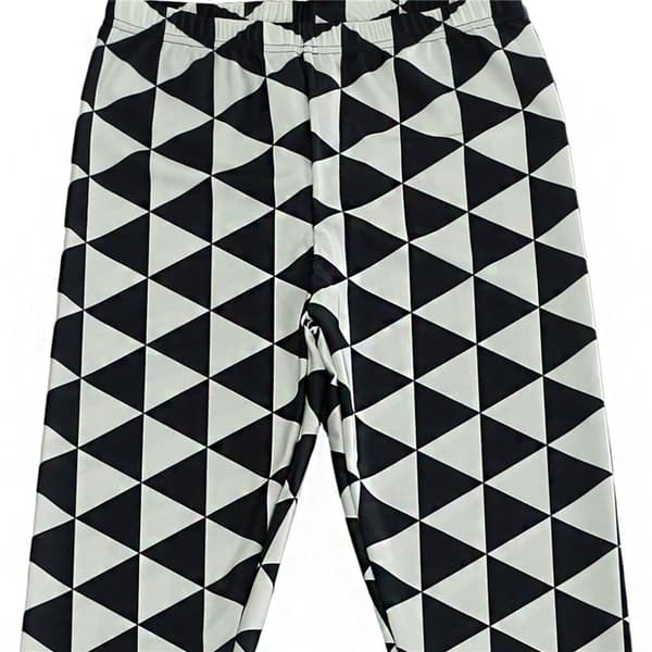 Svart Vit Triangel Leggings